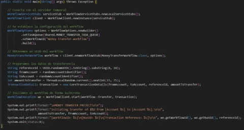 Función main donde se iniciará el Workflow