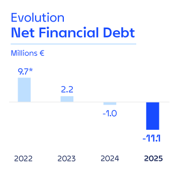 Evolution net financial debt graph