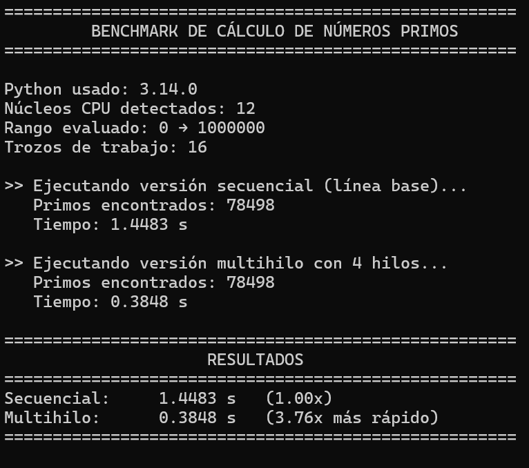 Resultado al compilar con Python 3.14t